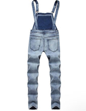 Load image into Gallery viewer, JAGO Men  Distressed Denim Overalls