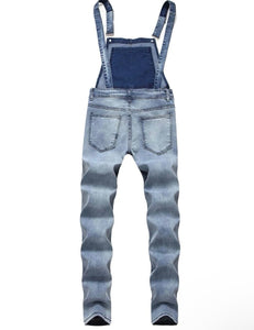 JAGO Men  Distressed Denim Overalls