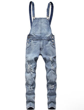 Load image into Gallery viewer, JAGO Men  Distressed Denim Overalls