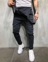 Load image into Gallery viewer, JAGO Men  Distressed Denim Overalls