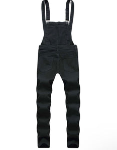 JAGO Men  Distressed Denim Overalls