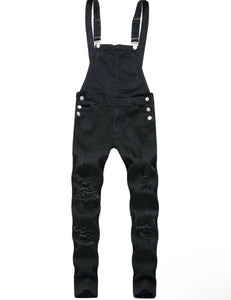 JAGO Men  Distressed Denim Overalls